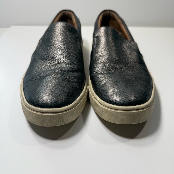 Frye Ivy Pewter Metallic Slip On Leather Sneakers Women’s Size 8M - Picture 2 of 10
